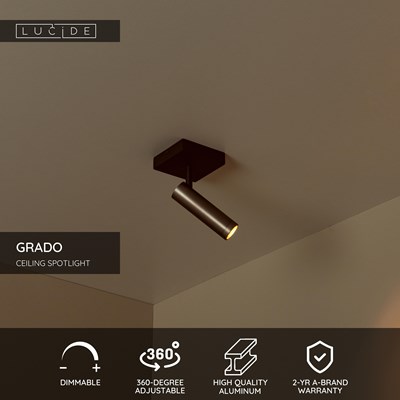 Lucide GRADO - Ceiling spotlight - 1xGU10 (MR11) - Grey iron